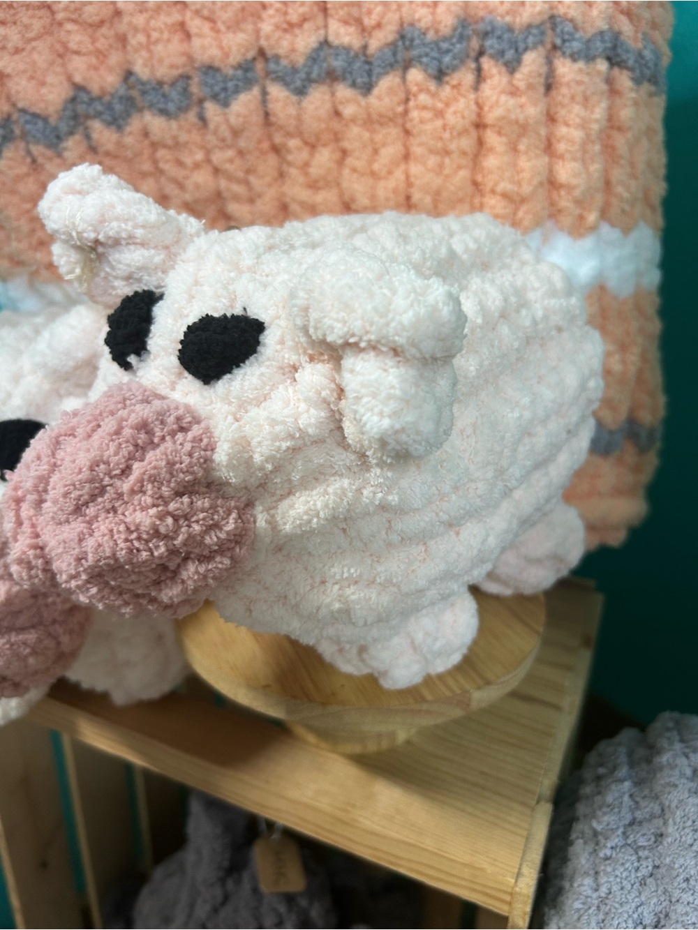 Plush Sheep  - Soft Pink & Cream